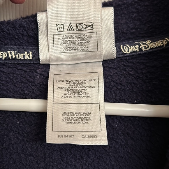 Vintage Navy Blue Disney Walt Disney World Full-Zip Hoodie Cotton-blend Large - Picture 12 of 13